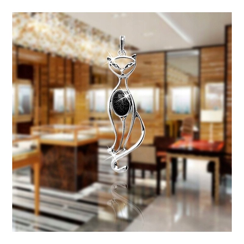 Srebrny charms zawieszka kot kotek noc kairu srebro 925