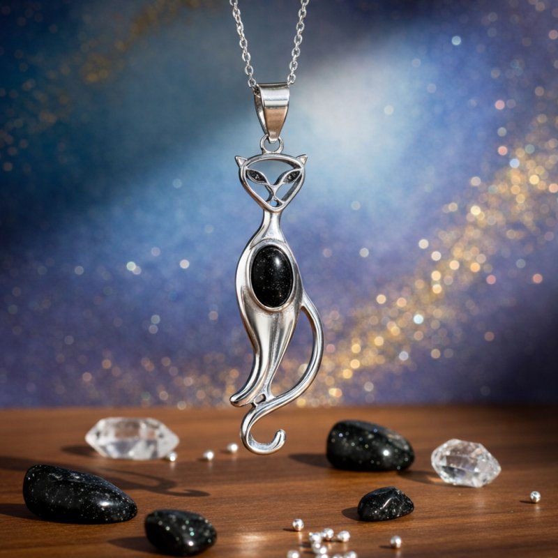 Srebrny charms zawieszka kot kotek noc kairu srebro 925