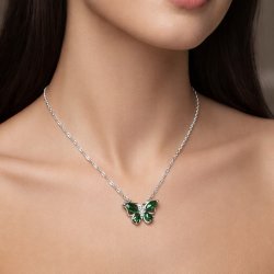 Srebrny naszyjnik zawieszka motyl motylek topaz srebro próba 925