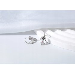 Srebrne kolczyki pies piesek wiszące dla dziewczynki srebro próba 925