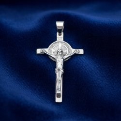 Srebrny męski mały krzyż wisiorek zawieszka krzyżyk srebro próba 925