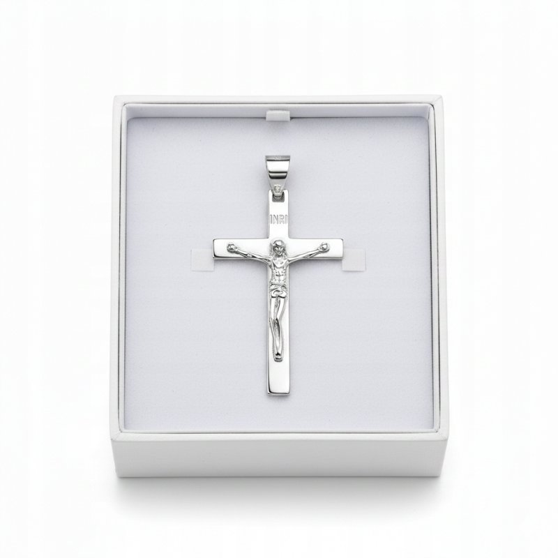 Srebrny męski duży krzyż wisiorek zawieszka krzyżyk srebro próba 925