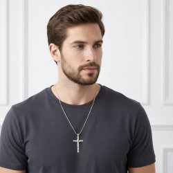 Srebrny męski duży krzyż wisiorek zawieszka krzyżyk srebro próba 925