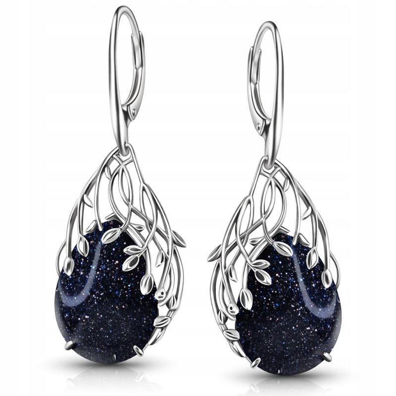 Damskie srebrne kolczyki Noc Kairu wiszące angielskie srebro próba 925