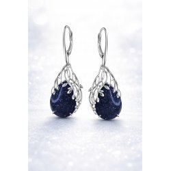Damskie srebrne kolczyki Noc Kairu wiszące angielskie srebro próba 925