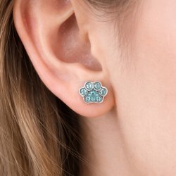 Srebrne kolczyki łapki sztyfty niebieskie dla dziewczynki srebro 925