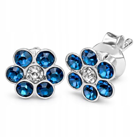 Srebrne kolczyki kwiatki sztyfty cyrkonie dla dziewczynki srebro 925