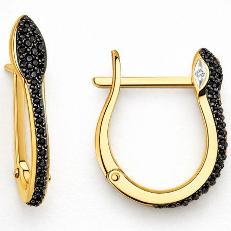 Piękne srebrne kolczyki węże srebro pozłacane 925 eleganckie cyrkonie