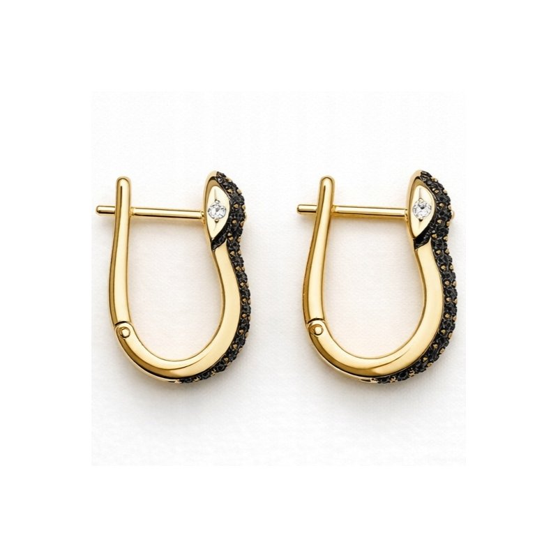 Piękne srebrne kolczyki węże srebro pozłacane 925 eleganckie cyrkonie