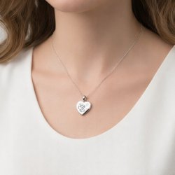 Srebrny wisiorek zawieszka serce serduszko z aniołkiem gwiazdka srebro 925