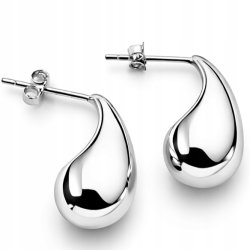 Kolczyki damskie srebrne wkrętki krople łezki sztyfty srebro 925 eleganckie