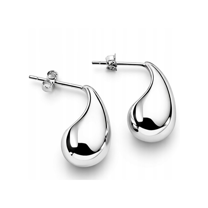 Kolczyki damskie srebrne wkrętki krople łezki sztyfty srebro 925 eleganckie