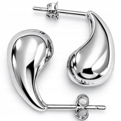 Kolczyki damskie srebrne wkrętki krople łezki sztyfty srebro 925 eleganckie