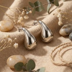 Kolczyki damskie srebrne wkrętki krople łezki sztyfty srebro 925 eleganckie