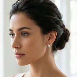 Kolczyki damskie srebrne wkrętki krople łezki sztyfty srebro 925 eleganckie