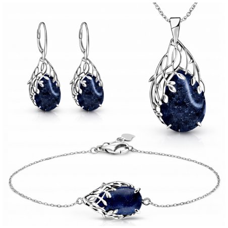 Komplet biżuterii damskiej srebrnej z Nocą Kairu próba srebro 925