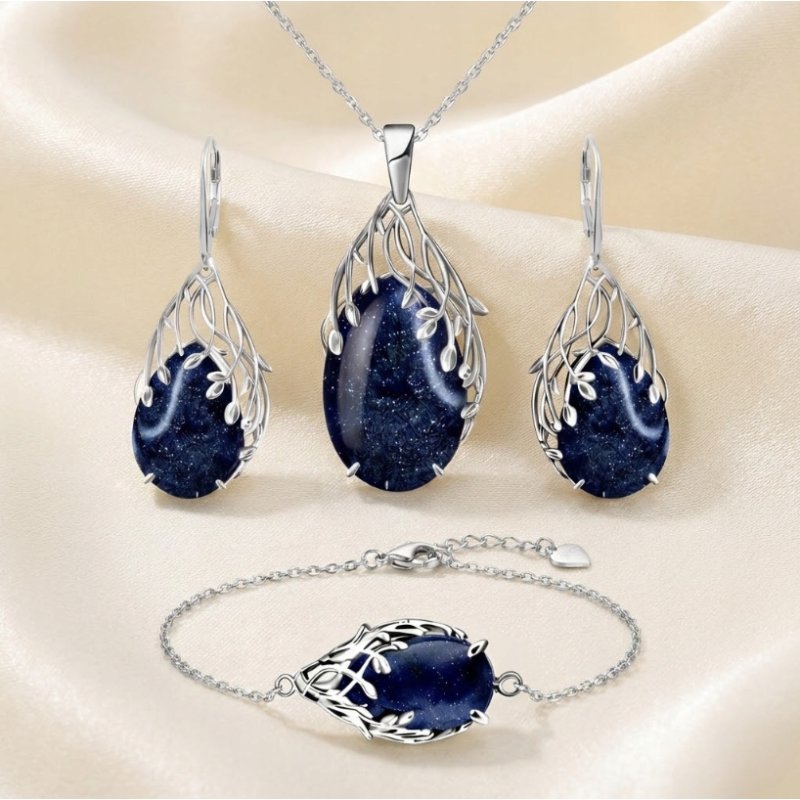 Komplet biżuterii damskiej srebrnej z Nocą Kairu próba srebro 925