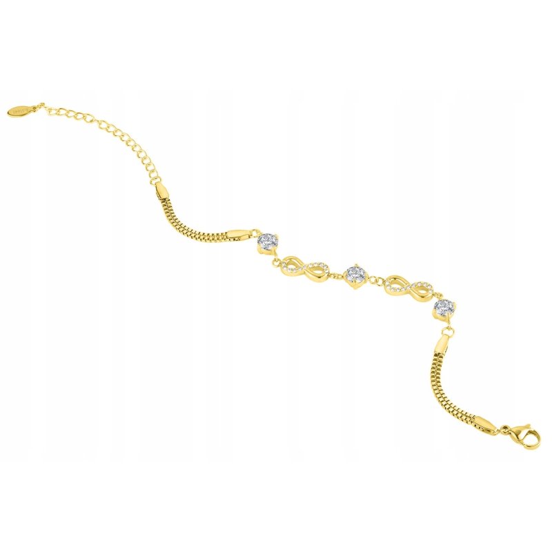 Bransoletka pozłacana nieskończoność stal chirurgiczna szlachetna 316L 18 cm