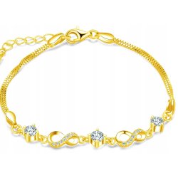 Bransoletka pozłacana nieskończoność stal chirurgiczna szlachetna 316L 18 cm