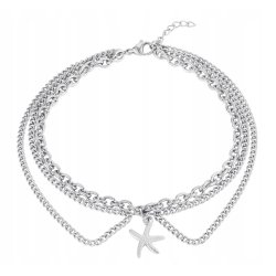 Bransoletka damska na nogę kostkę stal chirurgiczna szlachetna 316L 26 cm