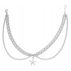 Bransoletka damska na nogę kostkę stal chirurgiczna szlachetna 316L 26 cm