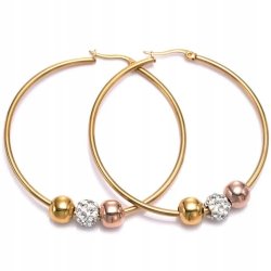 Duże kolczyki koła pozłacane antyalergiczne stal szlachetna 316L