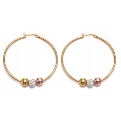 Duże kolczyki koła pozłacane antyalergiczne stal szlachetna 316L