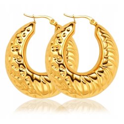 Kolczyki duże koła stal szlachetna 316L pozłacane antyalergiczne