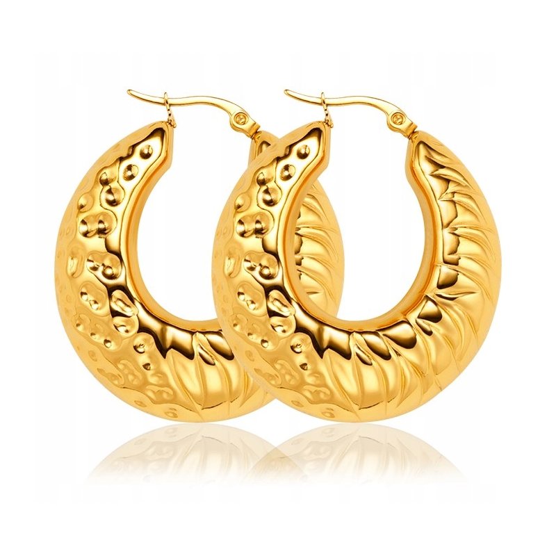 Kolczyki duże koła stal szlachetna 316L pozłacane antyalergiczne