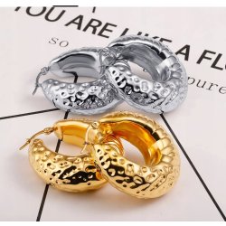 Kolczyki duże koła stal szlachetna 316L pozłacane antyalergiczne