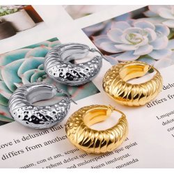 Kolczyki duże koła stal szlachetna 316L pozłacane antyalergiczne