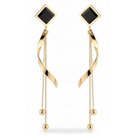 Długie kolczyki wiszące sztyfty stal szlachetna chirurgiczna pozłacane 316L