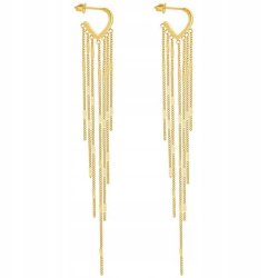 Długie kolczyki wiszące celebrytki pozłacane stal chirurgiczna 316L