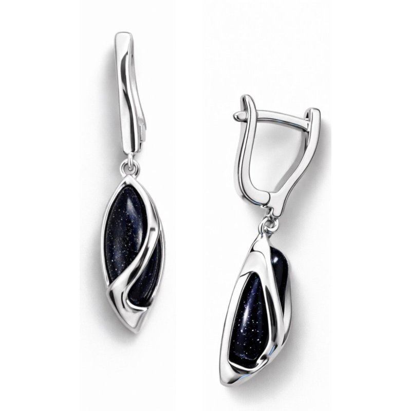 Długie kolczyki srebrne noc kairu wiszące kolczyki srebro 925 angielskie