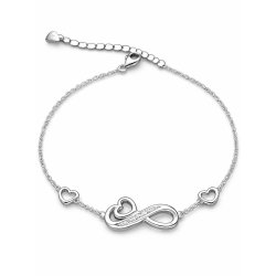 Bransoletka srebrna damska celebrytka nieskończoność serce srebro próba 925