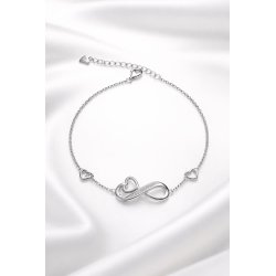 Bransoletka srebrna damska celebrytka nieskończoność serce srebro próba 925