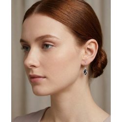 Kolczyki srebrne wiszące czarne kolczyki rodowane noc Kairu srebro 925