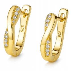 Kolczyki srebrne angielskie damskie kolczyki srebro próba 925 pozłacane