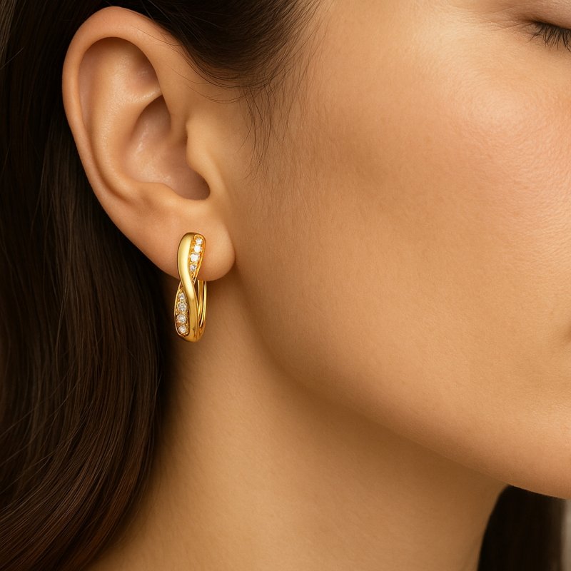 Kolczyki srebrne angielskie damskie kolczyki srebro próba 925 pozłacane