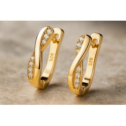 Kolczyki srebrne angielskie damskie kolczyki srebro próba 925 pozłacane