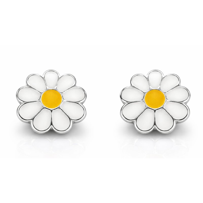 Kolczyki srebrne dla dziewczynki kwiatki 925