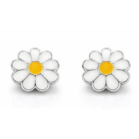 Kolczyki srebrne dla dziewczynki kwiatki 925