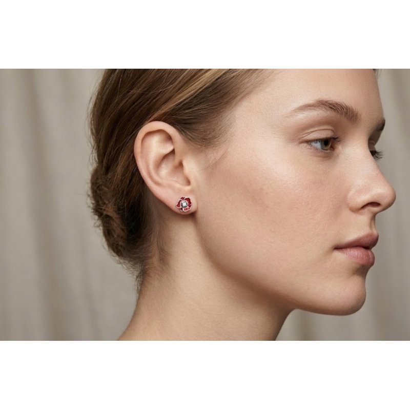 Kolczyki srebrne wkrętki sztyfty kwiatki maki srebro próba 925 wiosna