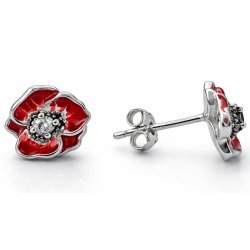 Kolczyki srebrne wkrętki sztyfty kwiatki maki srebro próba 925 wiosna