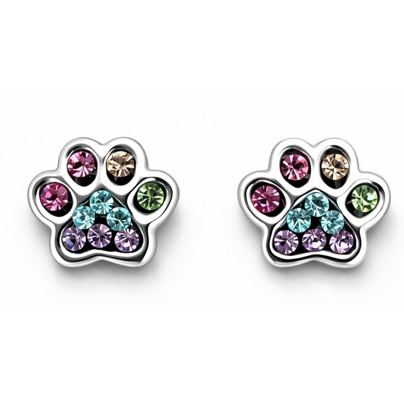 Kolczyki srebrne łapki dla dziewczynki dzieci sztyfty wkrętki srebro 925
