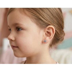 Kolczyki srebrne łapki dla dziewczynki dzieci sztyfty wkrętki srebro 925