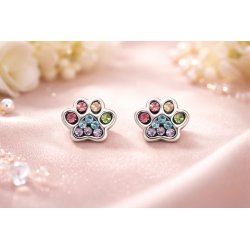 Kolczyki srebrne łapki dla dziewczynki dzieci sztyfty wkrętki srebro 925