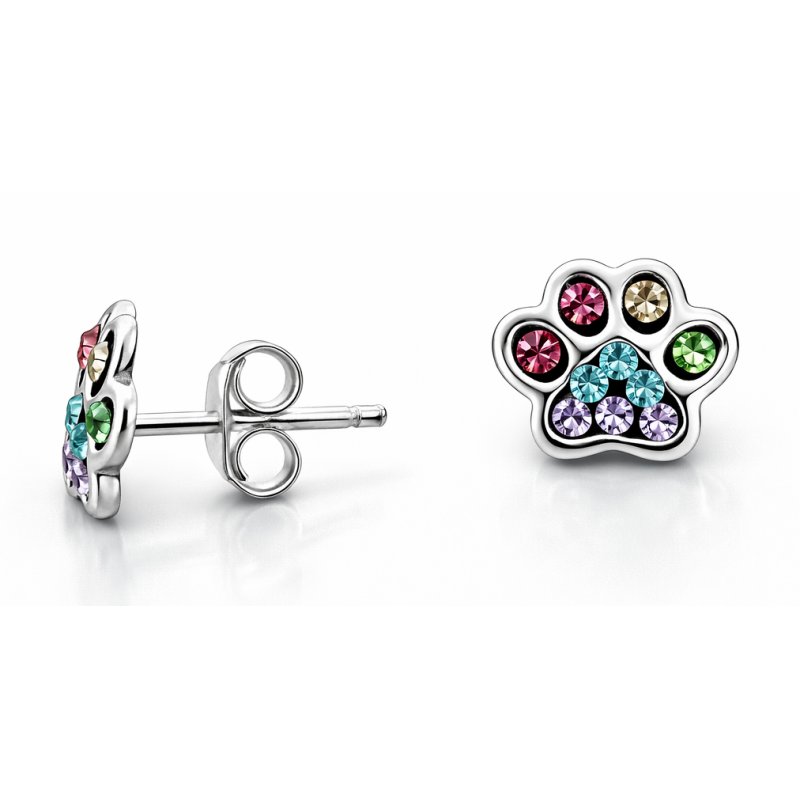 Kolczyki srebrne łapki dla dziewczynki dzieci sztyfty wkrętki srebro 925