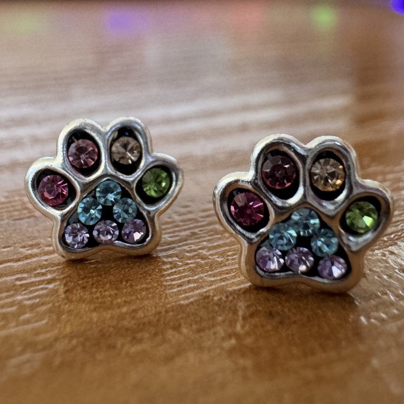 Kolczyki srebrne łapki dla dziewczynki dzieci sztyfty wkrętki srebro 925