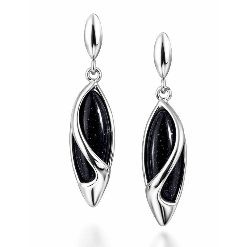 Piękne kolczyki srebrne noc Kairu kolczyki sztyfty wkrętki srebro próba 925